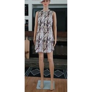 Women's Summer Dress 100% Linen Tunic Resort Cruise Chic Beachy Boho Size 4 Tan